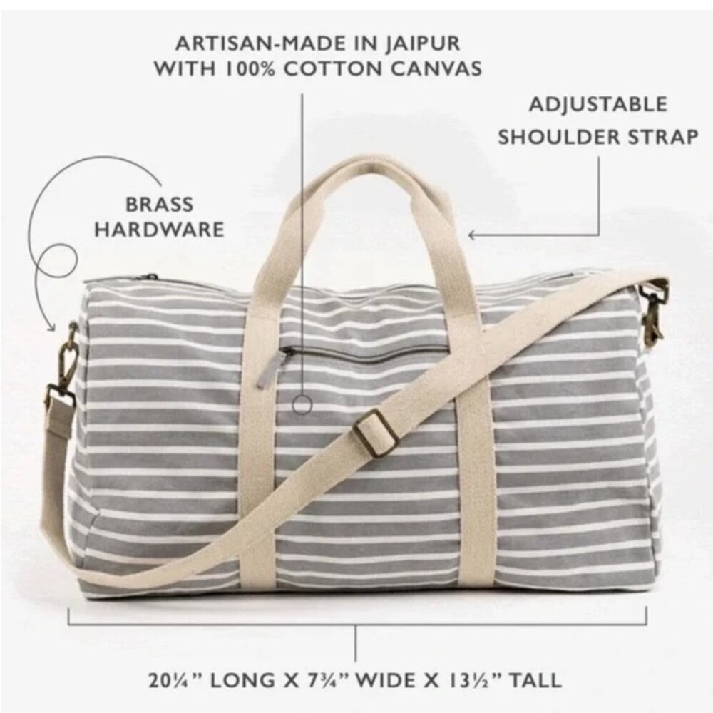 Striped Gray and Cream Women's Tote Bag